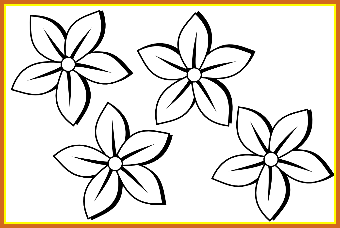 Best Collection Of - Flowers Art Black And White Clipart (1381x927), Png Download