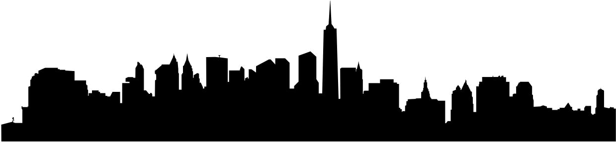 New York City - City Buildings Silhouette Png Clipart (1239x290), Png Download