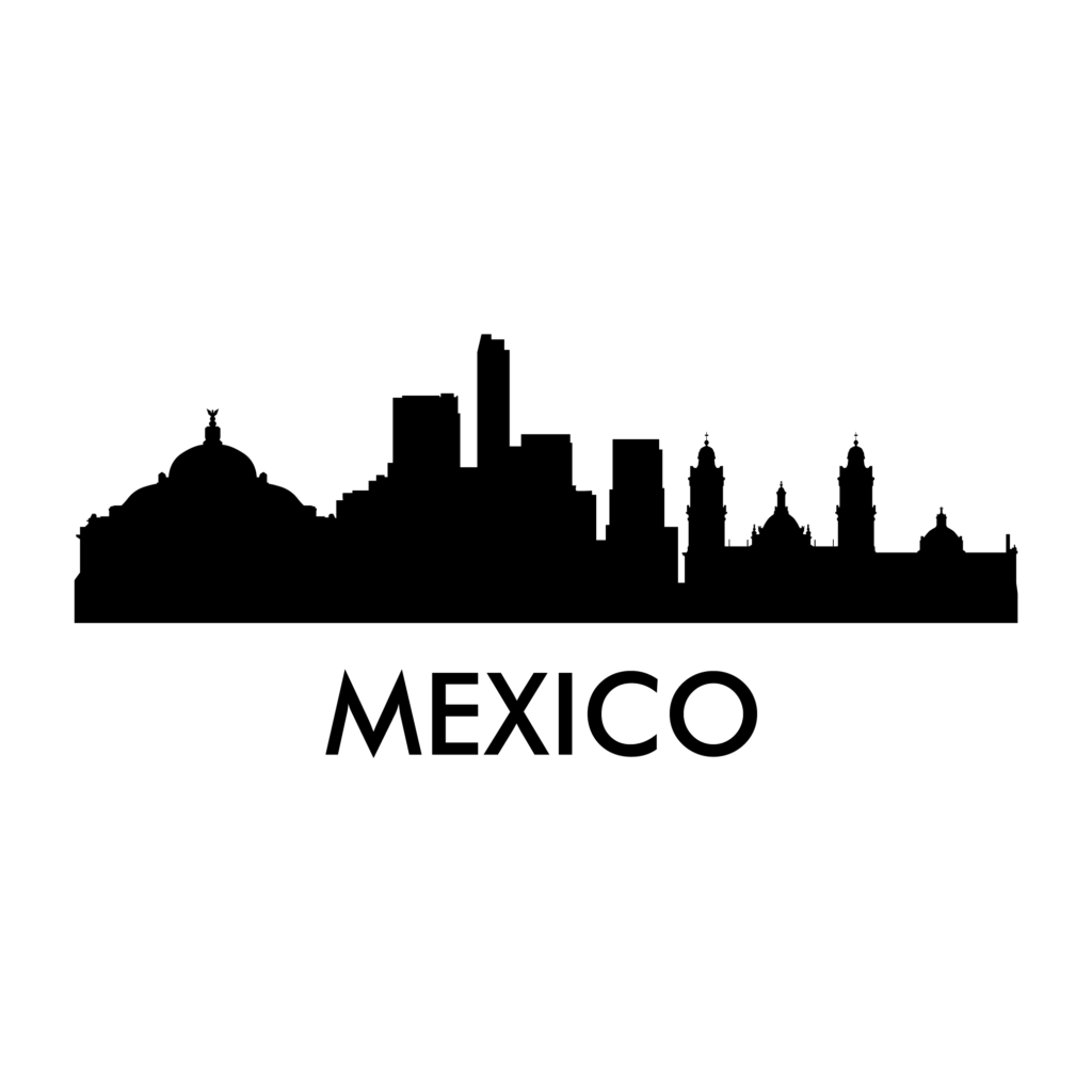 Mexico Skyline Decal - Silhouette Clipart (1024x1024), Png Download