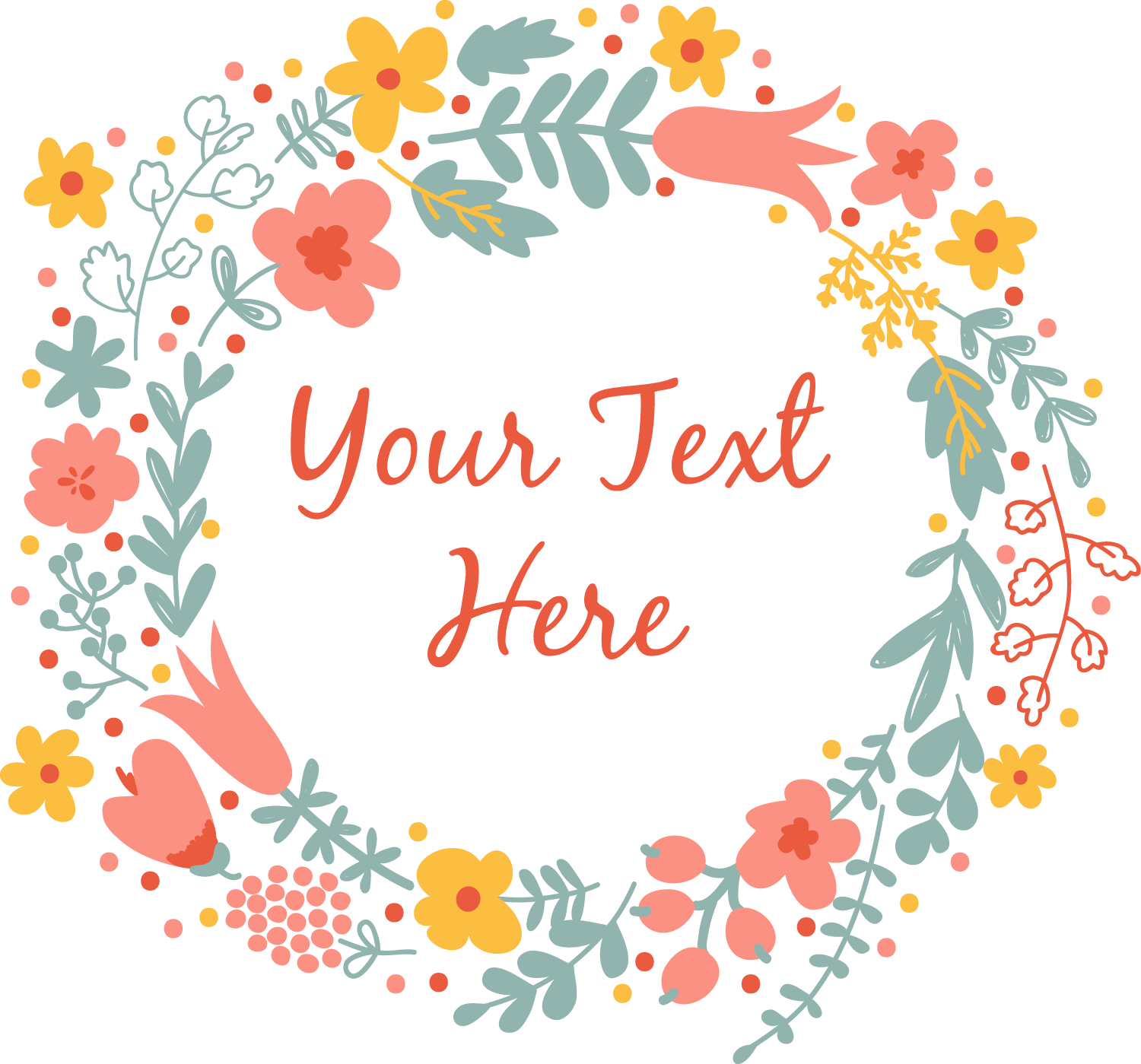 Hand Painted Floral - Circle Clipart (1500x1399), Png Download