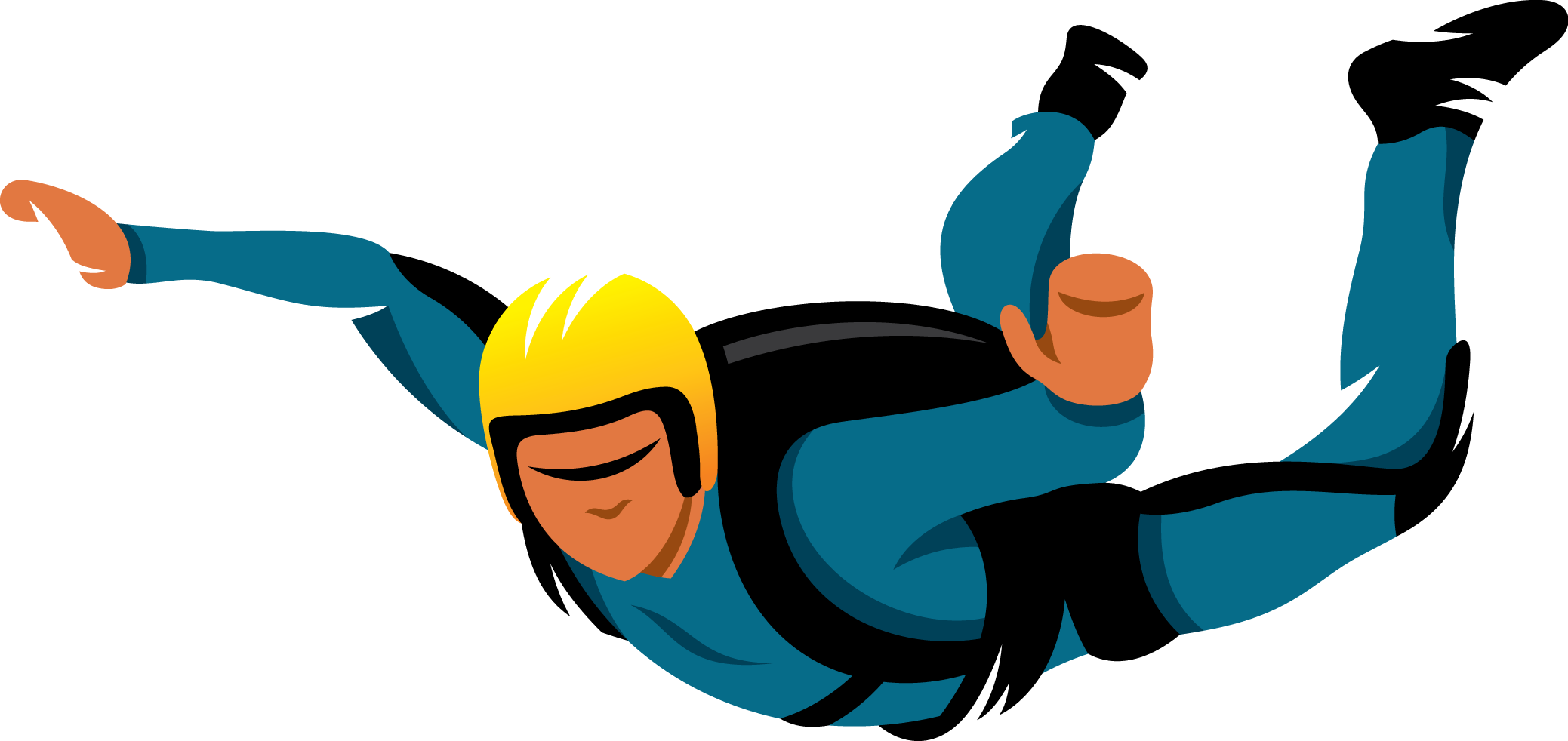 Parachute Clipart Tandem Skydive - Skydiving Logo - Png Download (2077x982), Png Download
