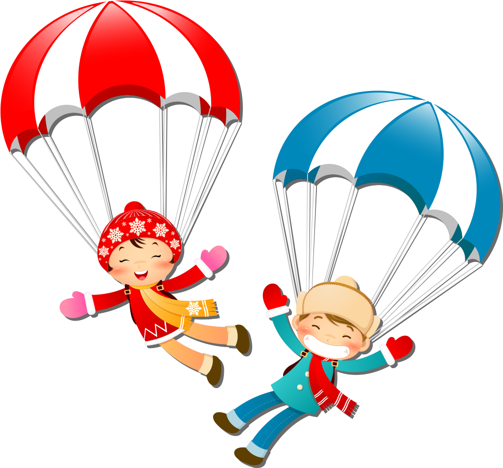 Cartoon Men And Women Transprent Png Free Ⓒ - Parachute Cartoon Png Clipart...