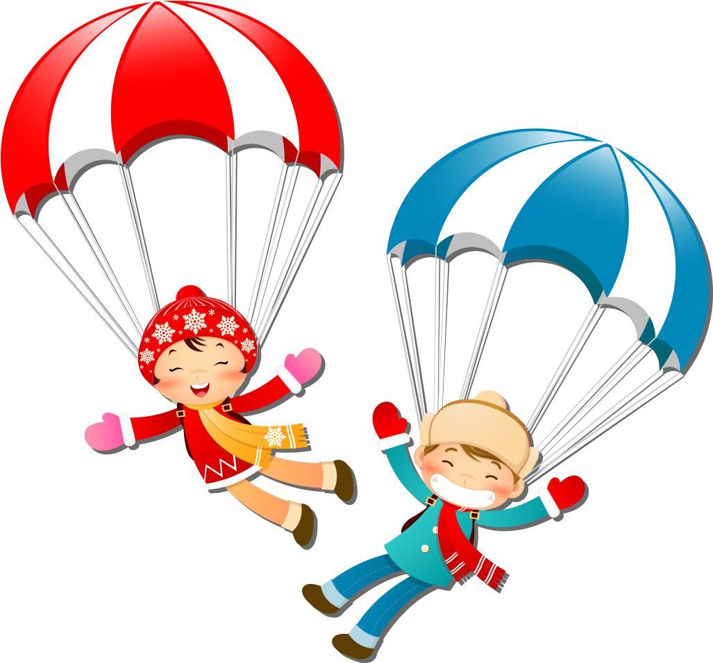Cartoon Men And Women Transprent Png Free Ⓒ - Parachute Cartoon Png Clipart (1181x1181), Png Download