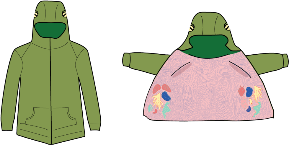 Dissection Frog Hoodie - Child Art Clipart (979x491), Png Download