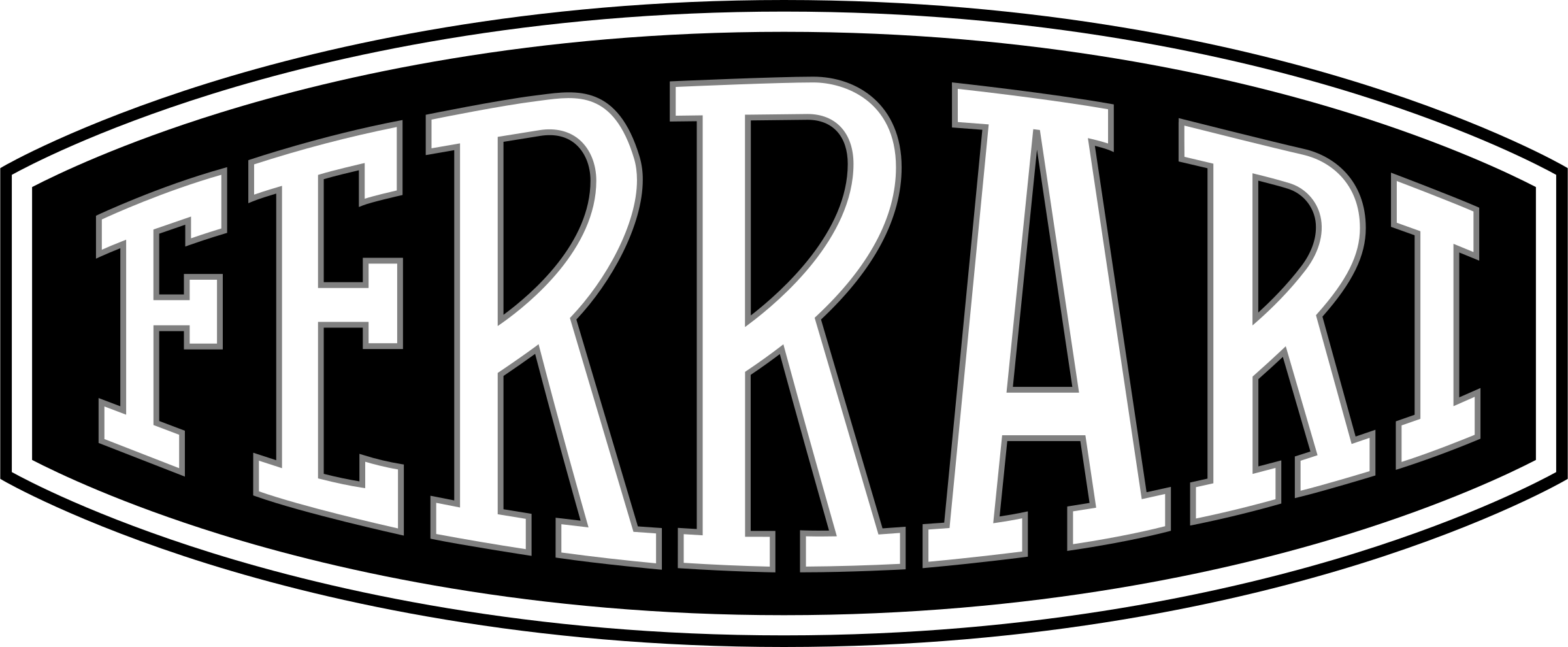 Ferrari 3 Logo Png Transparent - Ferrari S.p.a. Clipart (2400x990), Png Download
