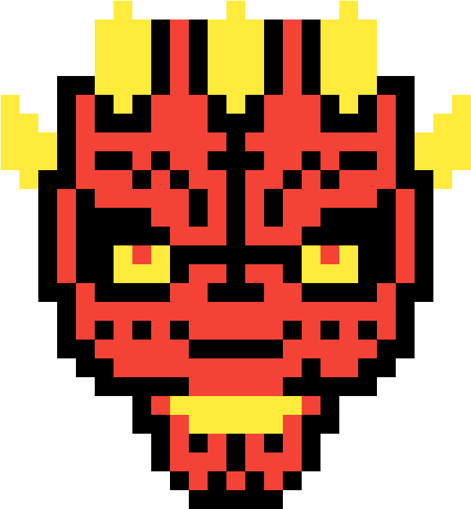 Darth Maul - Star Wars Pixel Art Clipart (1188x783), Png Download