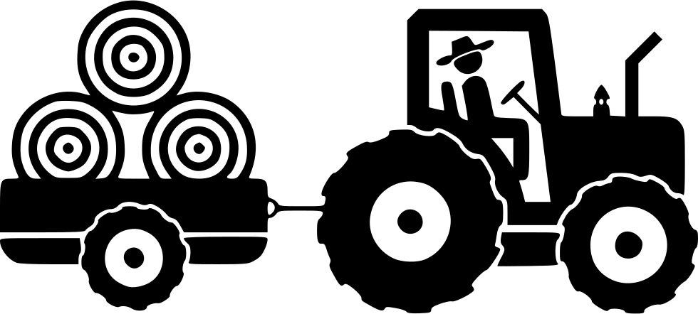 Farm Farmer Farming Transport Tractor Svg Png Icon - Tractor Farming Icon Png Clipart (980x442), Png Download