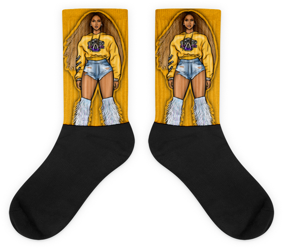 "beta Delta Kappa" Gold Socks , Png Download - Cartoon Clipart (965x847), Png Download