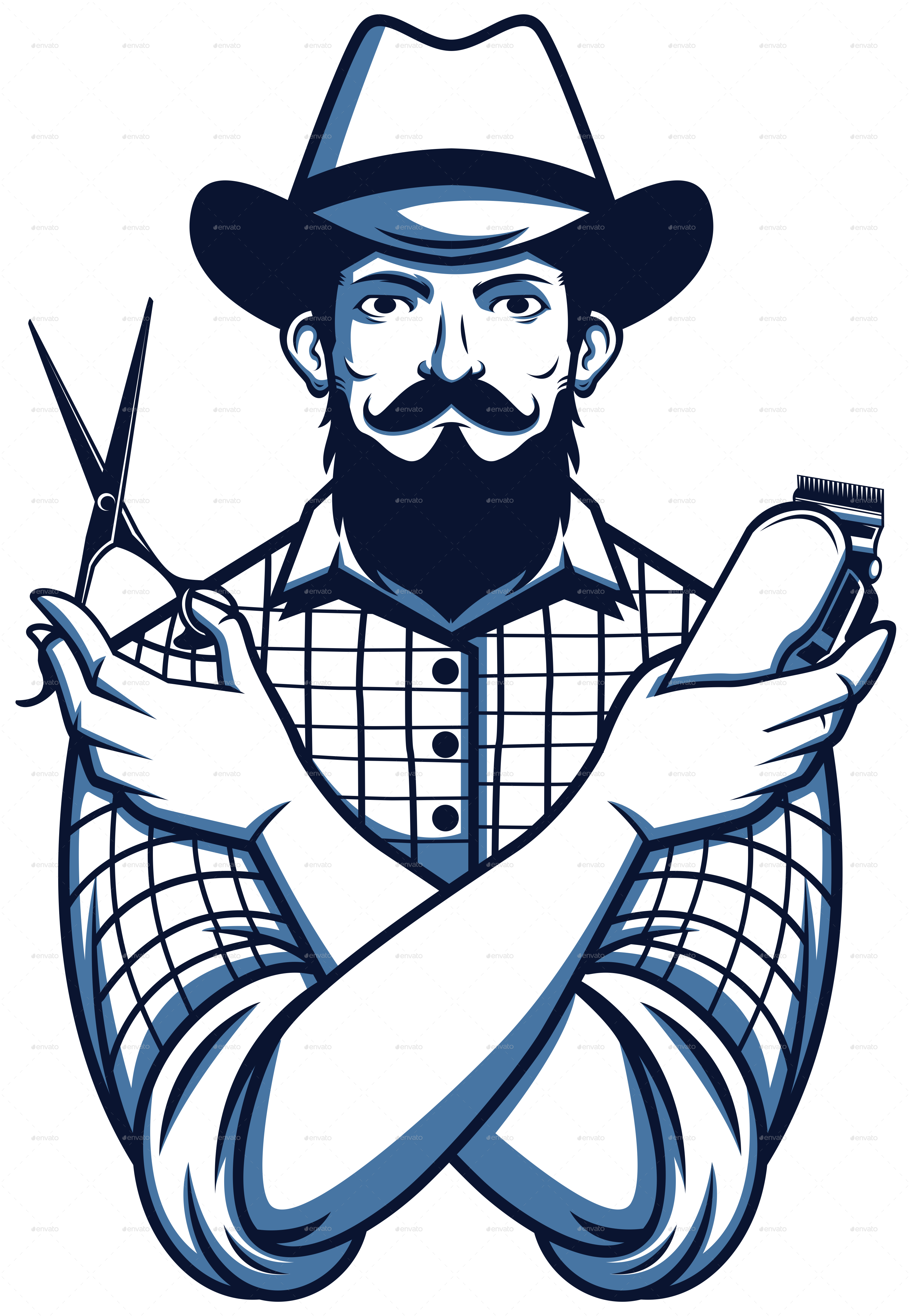 Barber Shop Vector Png Clipart (3000x4337), Png Download