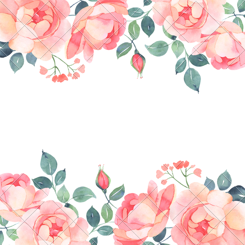 Romantic Roses Watercolor Background - Watercolour Background Free Flower Clipart (800x800), Png Download