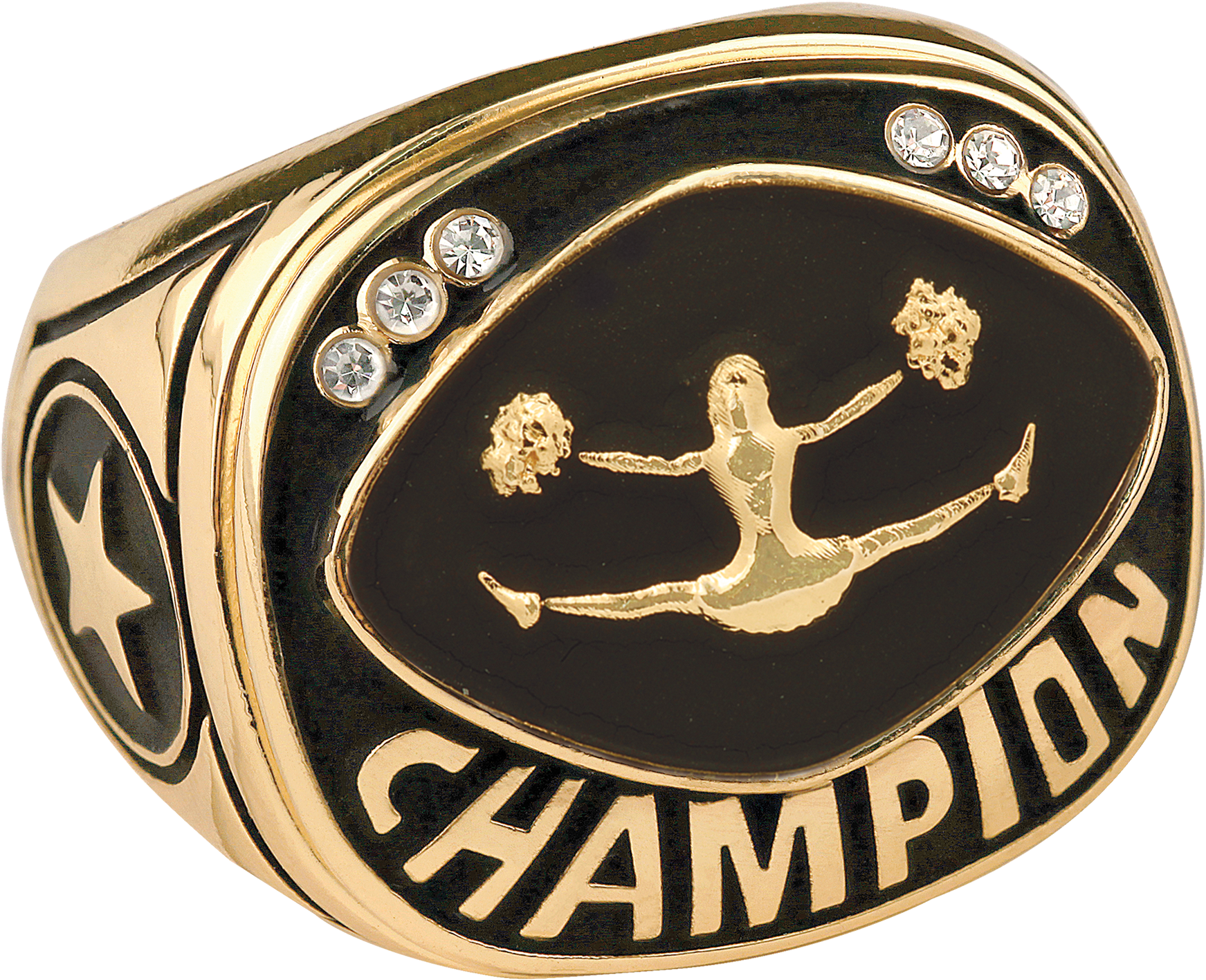 Gold Cheer Champion Ring - Basketball Championship Ring Clipart (1743x1417), Png Download