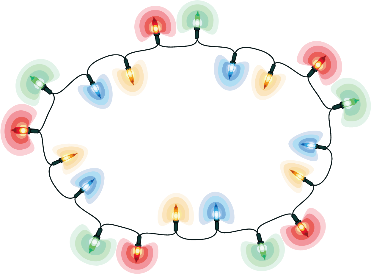 Beads Vector String - Christmas Lights Ring Png Clipart (1500x1500), Png Download