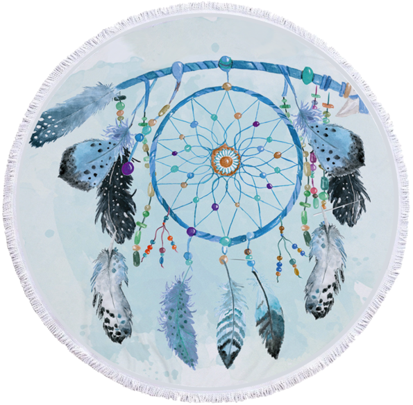 Boho Flowers Dreamcatcher , Png Download - Towel Clipart (595x583), Png Download