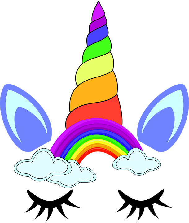 Unicorn Unicorn Face Rainbow Cute Pretty Colorful - Cara Unicornio Png Clipart (610x720), Png Download