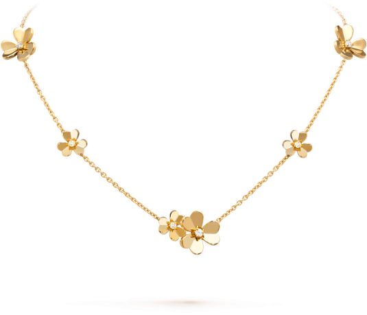 Frivole Necklace, 9 Flowers, Gold - Necklace Clipart (620x620), Png Download