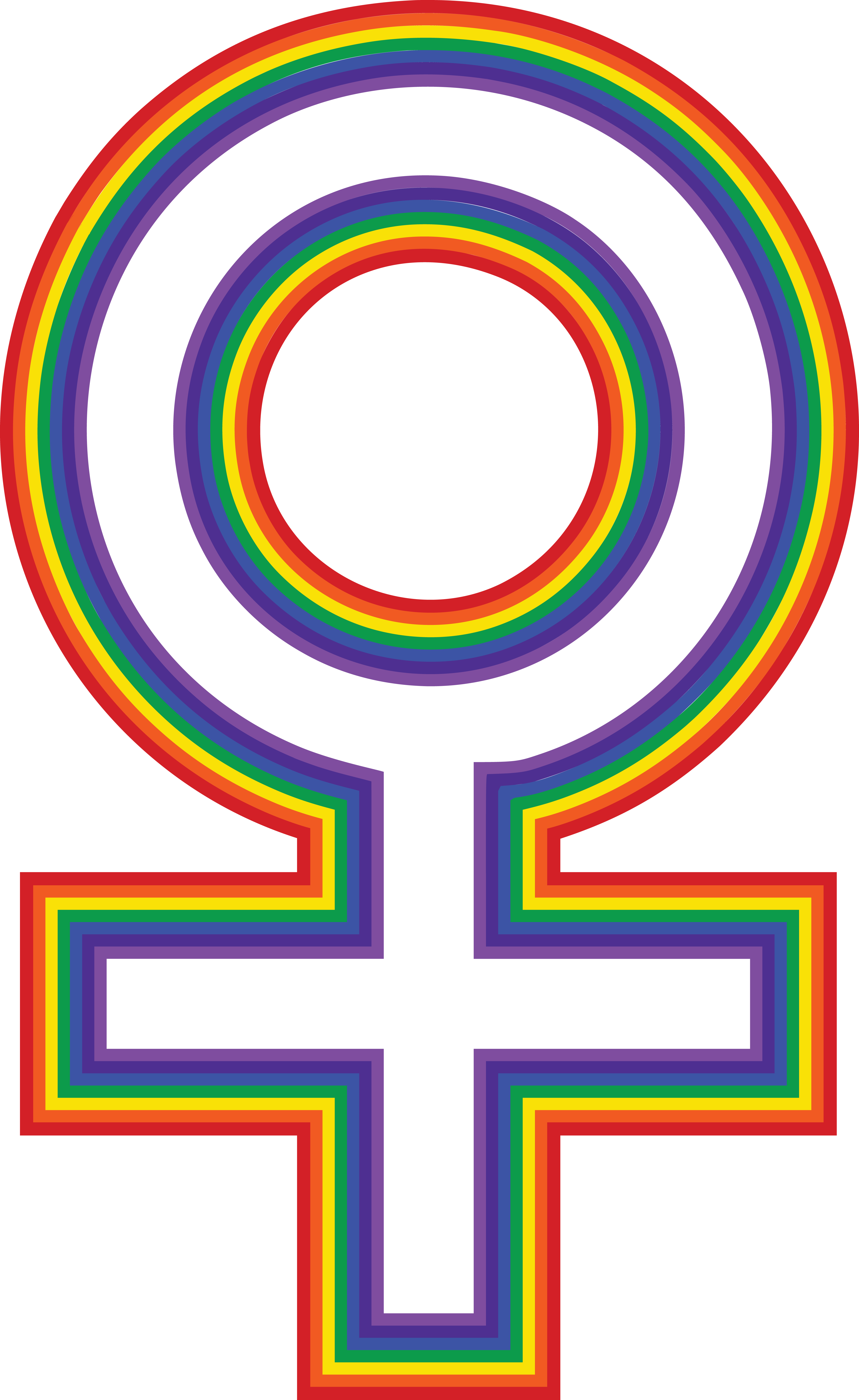 Free Clipart Of A Rainbow Female Gender Symbol - Gender Symbol - Png Download (4000x6517), Png Download