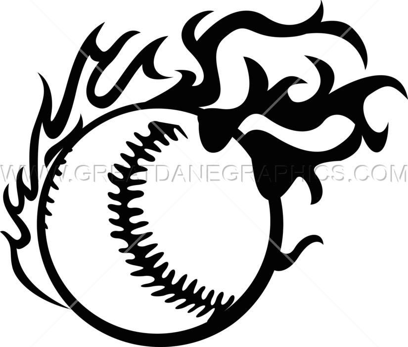 Jpg Black And White Stock Fireball Baseball - Baseball Fireball Logo Clipart (825x703), Png Download