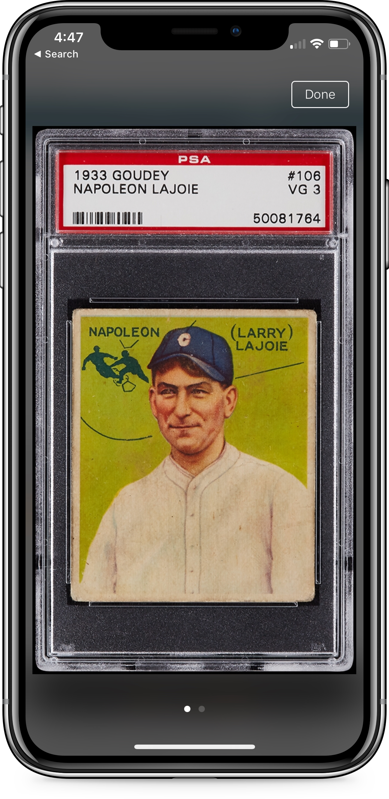 An Exceeding Scarce 1933 Goudey Nap Lajoie Is Up For - Lajoie Baseball Card Clipart (1295x2657), Png Download