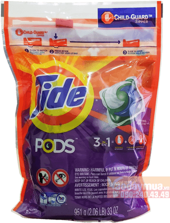 Viên Giặt Xả Đa Chiều 3 Trong 1 Tide Pods Của Mỹ - Animal Figure Clipart (600x600), Png Download