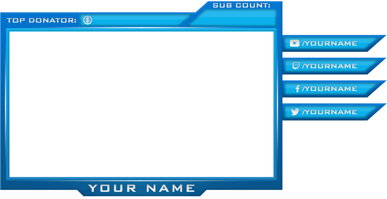 Black Facecam Overlay Template Clipart (1920x1080), Png Download