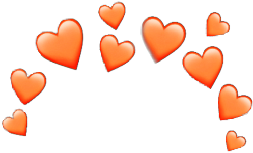 #orange #heart #crown #heartcrown #sticker #random - Broken Heart Crown Png Clipart (1024x1024), Png Download