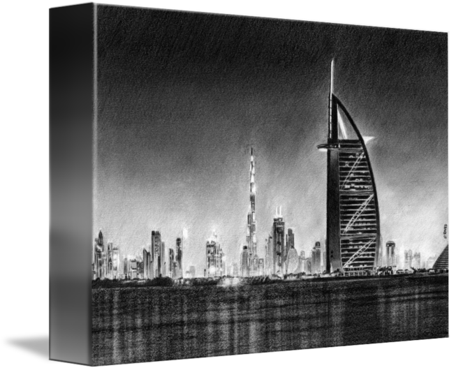 Drawing Cityscape York - Dubai Clipart (650x530), Png Download