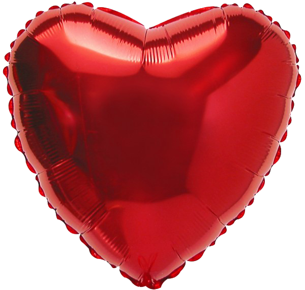 Red Heart Foil Balloons Clipart (600x571), Png Download