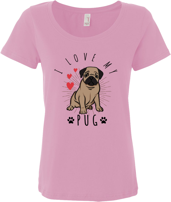 I Love My Pug - Magical T Shirt Design Clipart (800x800), Png Download