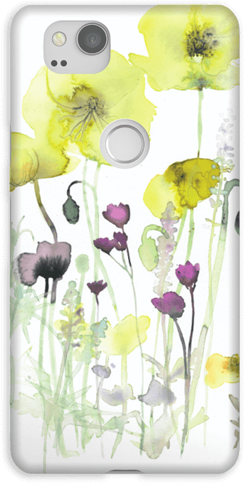 Painted Yellow Flowers Case Pixel - Flower Clipart (484x800), Png Download