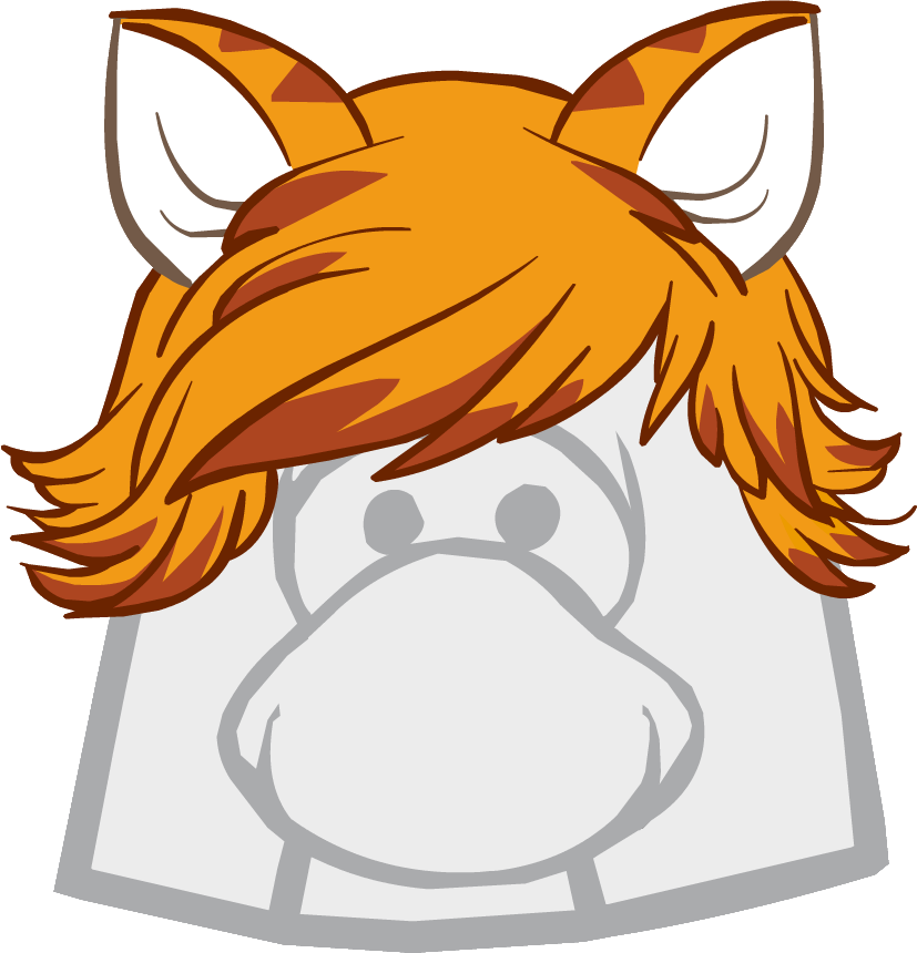 The Orange Tomcat - Rainbow Hair Club Penguin Clipart (827x860), Png Download