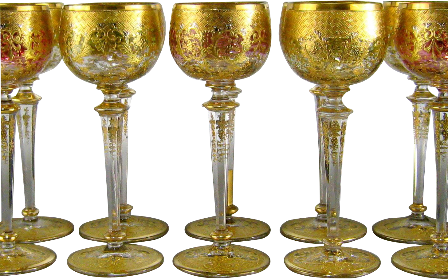 Gold Wine Glass Png - Gold Wine Glasses Clipart (1457x1457), Png Download