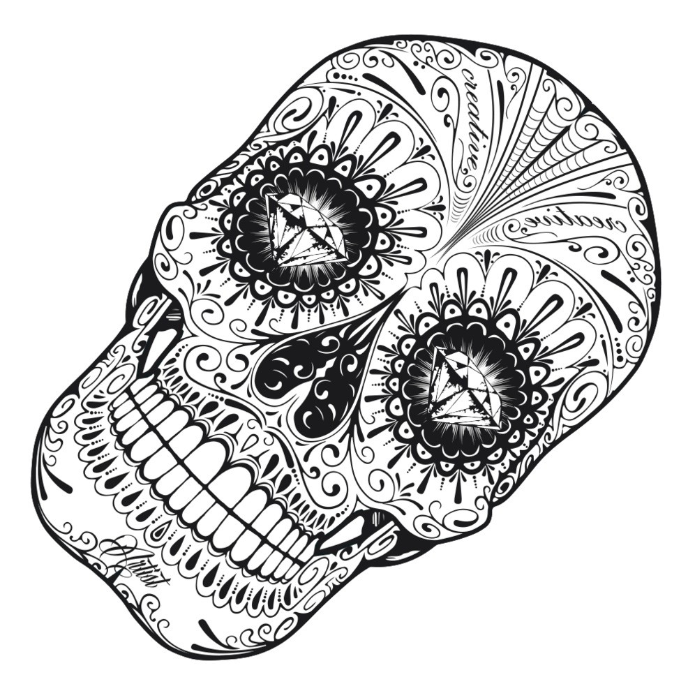 Illustration Nick Harborne - Sugar Skull Illustration Clipart (1000x1000), Png Download