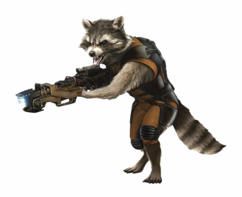 Rocket Raccoon Png Image Background - Guardians Of The Galaxy Rocket Png Clipart (820x669), Png Download