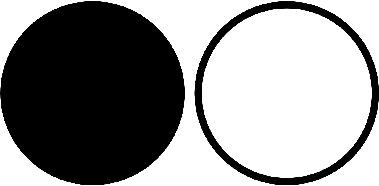 Black White Gui Circles Png Image - Black And White Shape Clipart (1280x640), Png Download