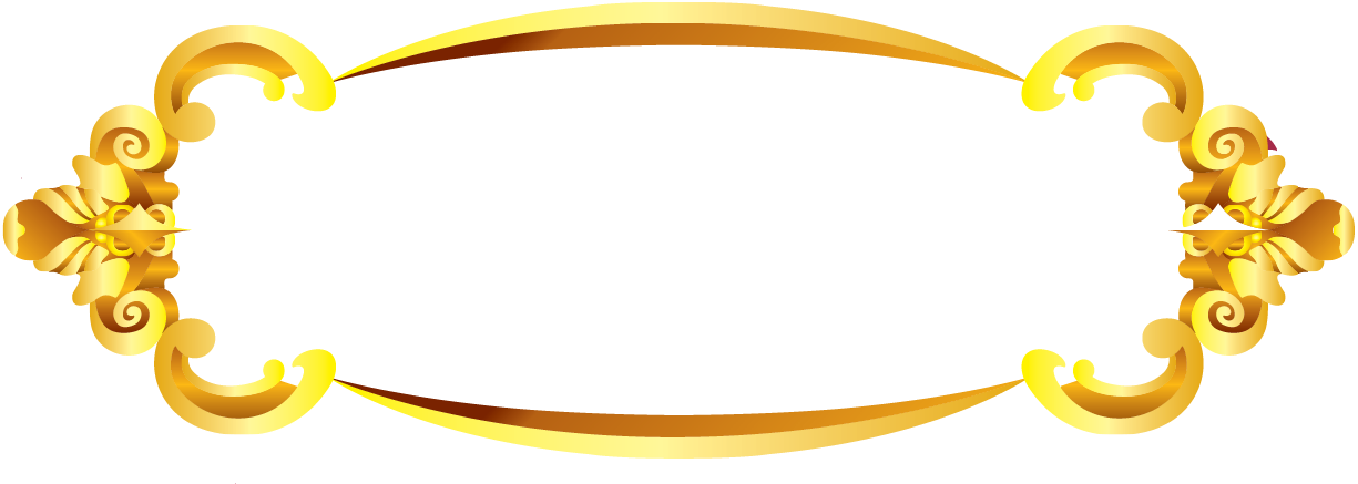 Gold Border Vectors Png Clipart (1225x437), Png Download