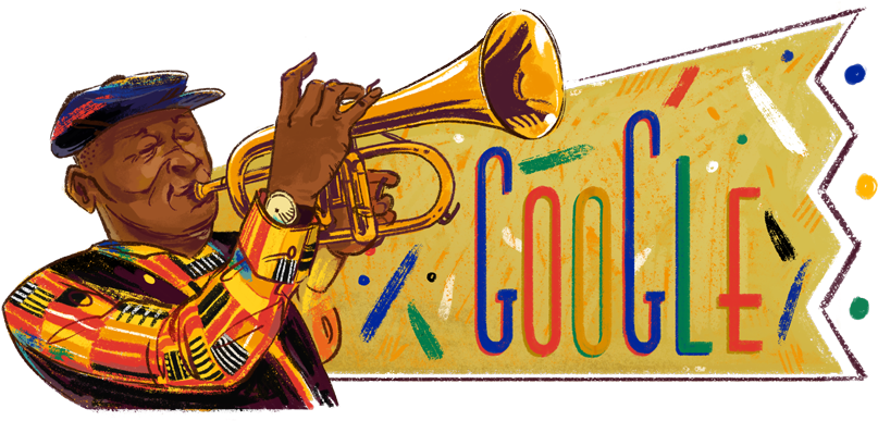 Hugh Masekela Google Doodle Clipart (1000x400), Png Download