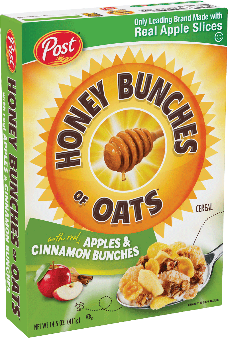 Packaging Of Honey Bunches Of Oats Apples And Cinnamon - Honey Bunches Of Oats Clipart (800x1185), Png Download