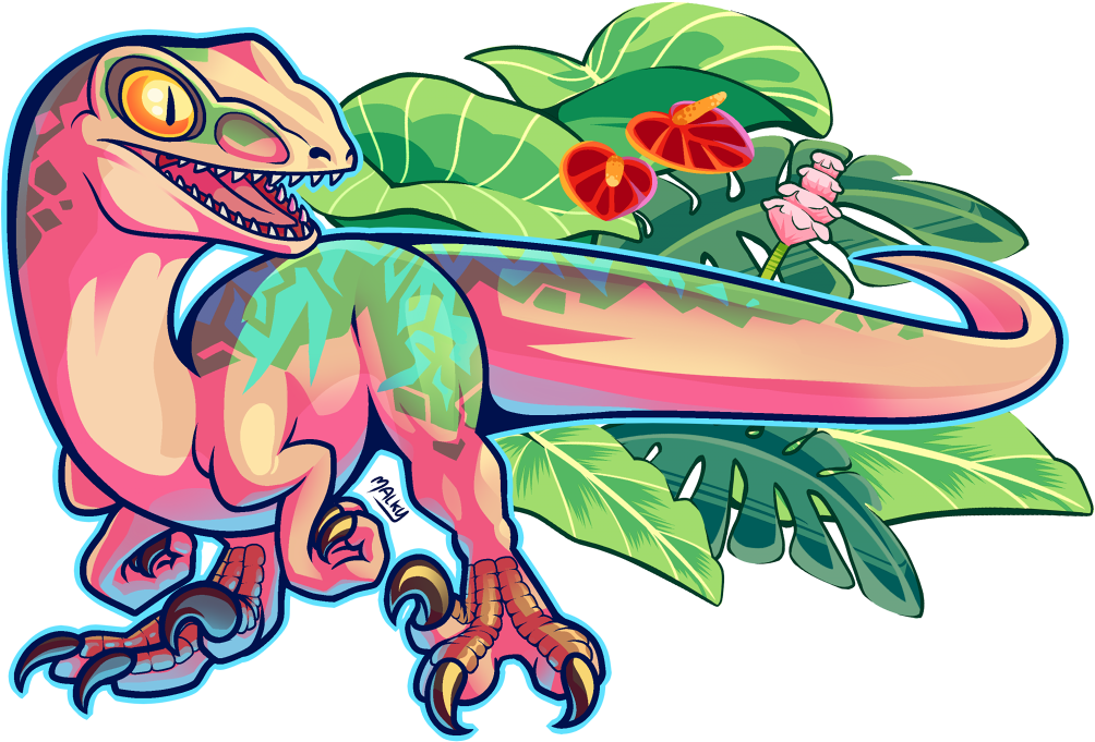 Cartoon Echo When They Were Both Young - Echo Velociraptor Clipart (1273x776), Png Download