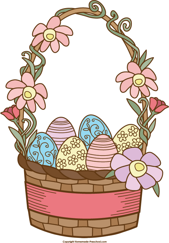 Easter Basket Clipart - Clip Art Easter Basket - Png Download (562x808), Png Download