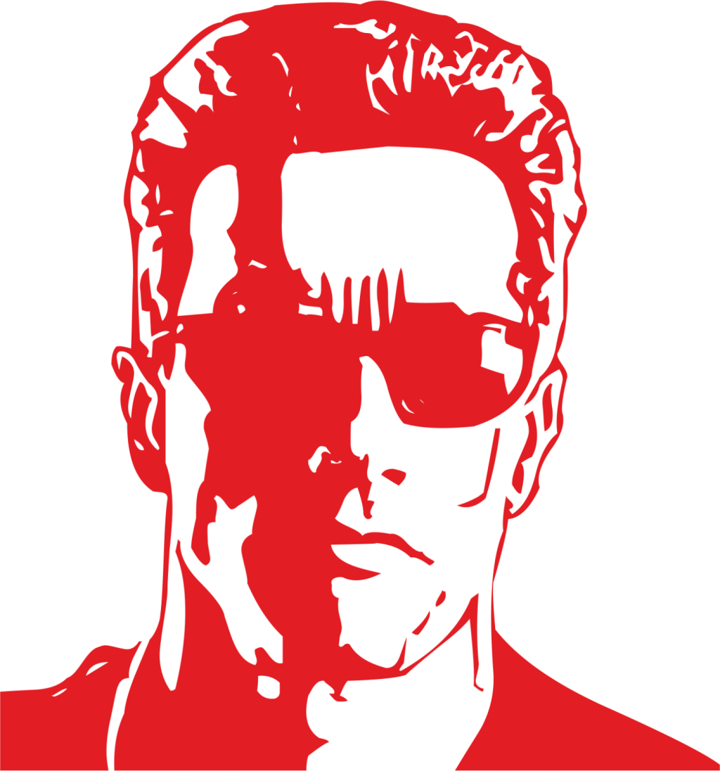 Simulator - Terminator Black White Clipart (1024x1096), Png Download