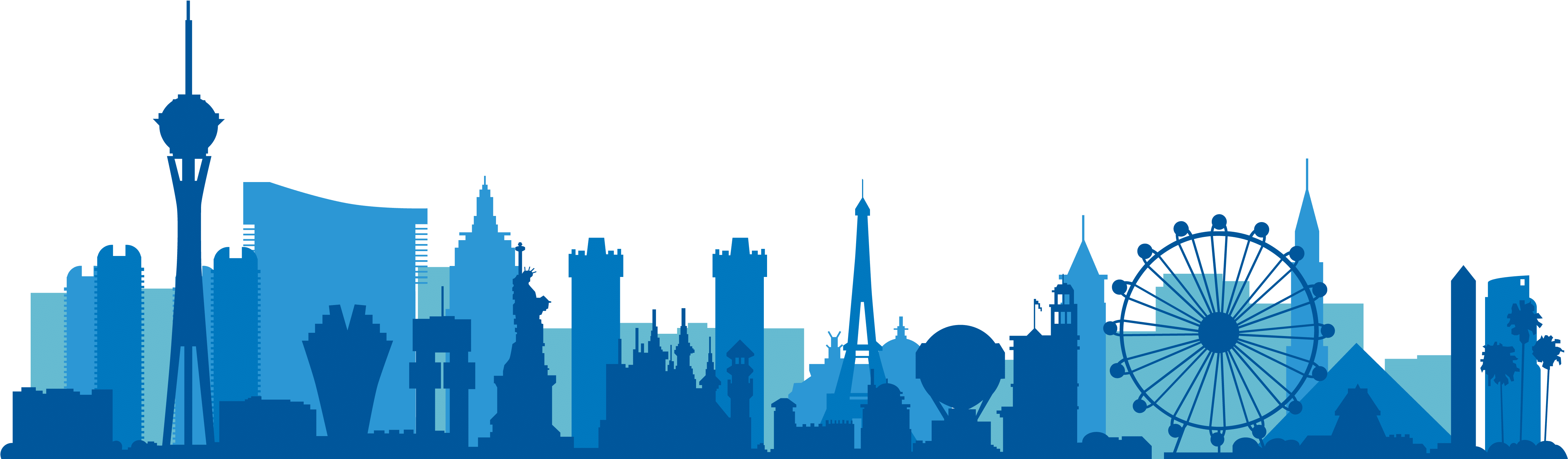 Vegas-skyline - De Skyline Las Vegas Png Clipart (5004x1916), Png Download
