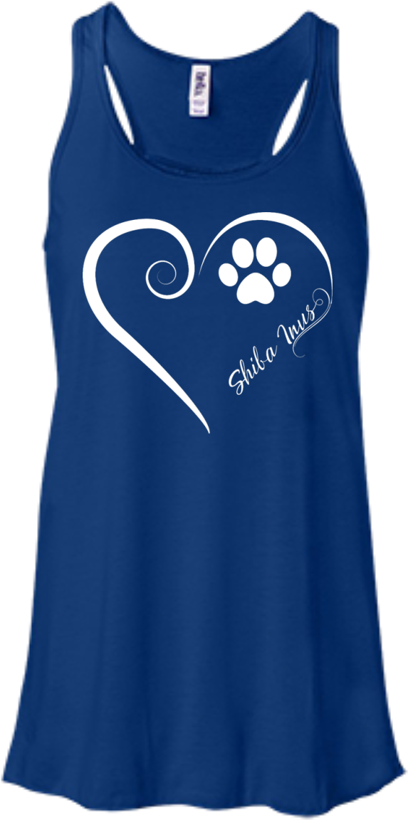 Shiba Inu, Always In My Heart Flowy Racerback Tank - Bella + Canvas Ladies' Flowy Racerback Tank B8800 Clipart (1155x1155), Png Download