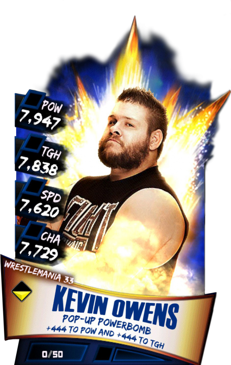 Kevinowens S3 14 Wrestlemania33 - Aj Styles Wrestlemania 33 Wwe Supercard Clipart (456x720), Png Download