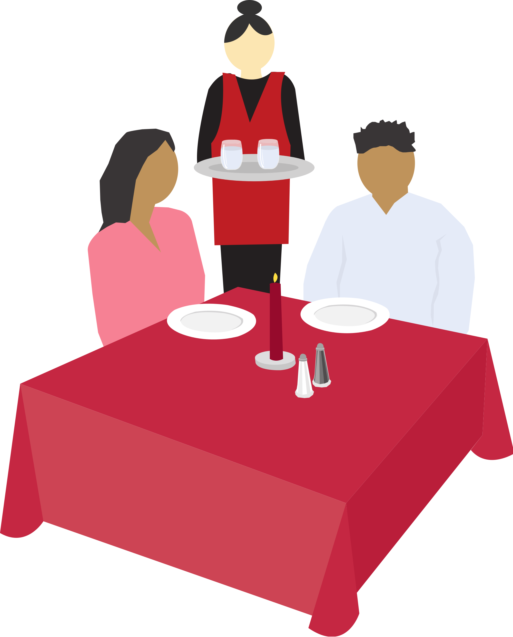 Dining Clipart Family Talk - Restaurant Table Clipart - Png Download (2000x2485), Png Download