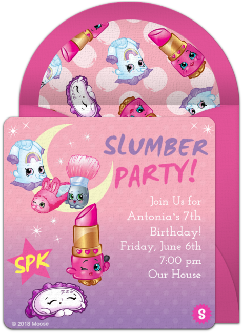 Slumber Party Online Invitation - Cartoon Clipart (650x650), Png Download
