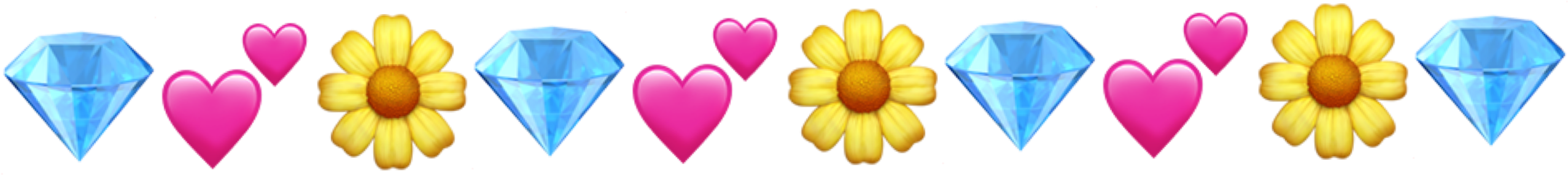 Flower Diamond Heart Emojis Freetoedit Png Diamond Clipart (2828x2828), Png Download