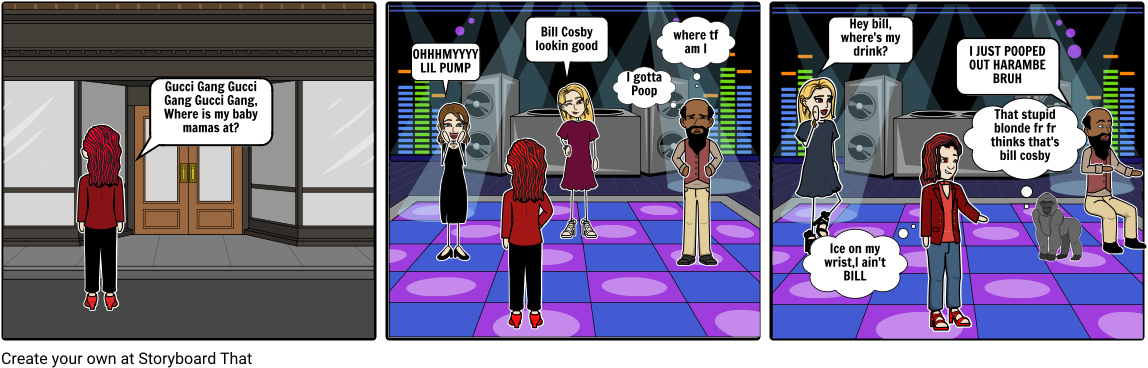 Lil Pump Meets Harambe - Cartoon Clipart (1164x385), Png Download