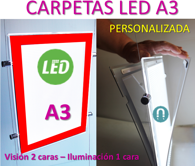 Carpetas A3 Led En 1 Cara - Sign Clipart (684x585), Png Download