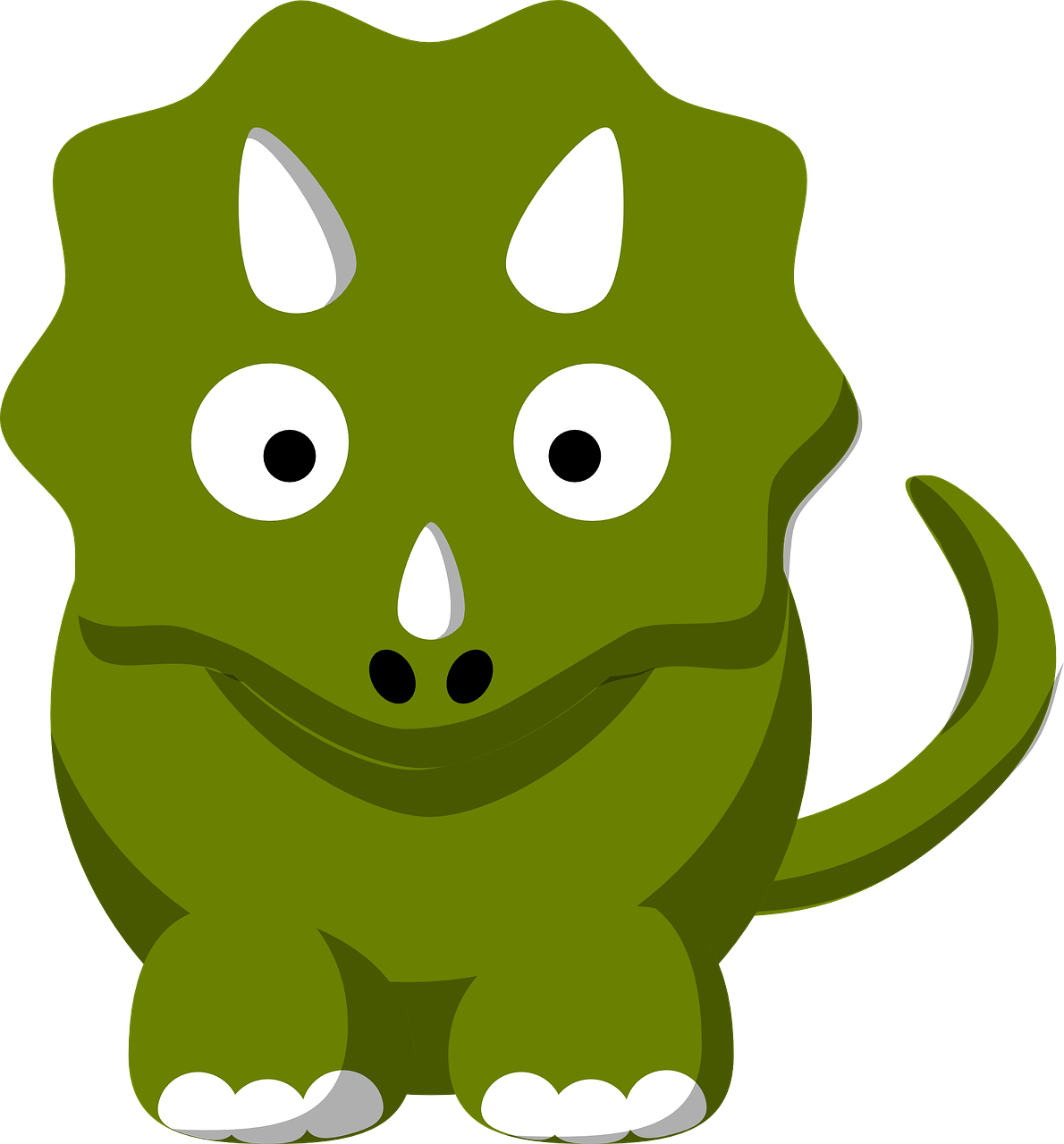 Dino Dinosaur Triceratops Green Png Image - Imagenes De Dinosaurios De Caricatura Clipart (1190x1280), Png Download