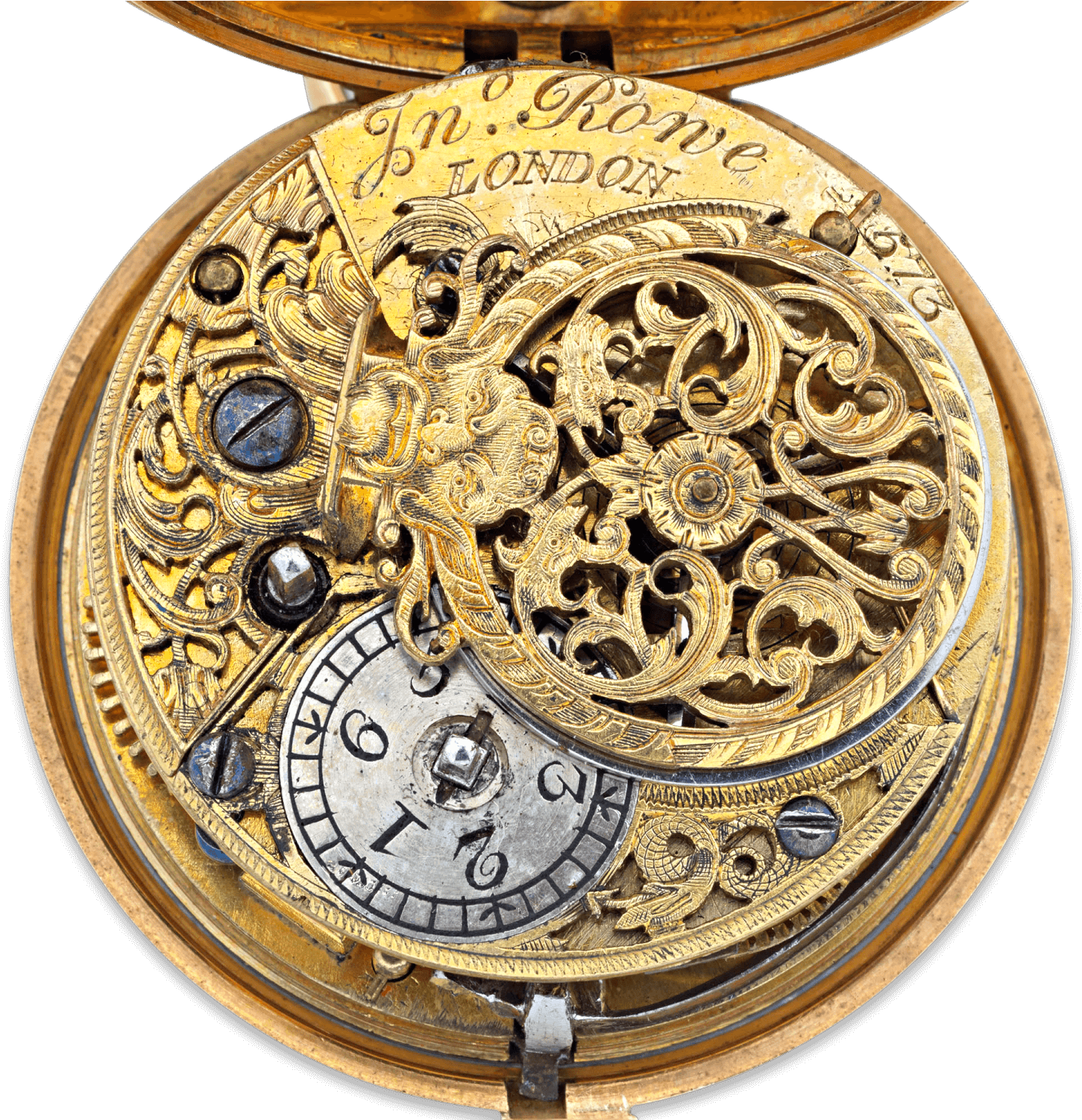 18th-century English Gold Pocket Watch - Gold Pocket Watch Clipart (1451x1501), Png Download